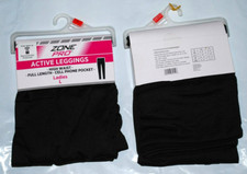 2 pr Ladies L (12-14)Active Stretch High Waisted Full Length Cell Pocket Legging