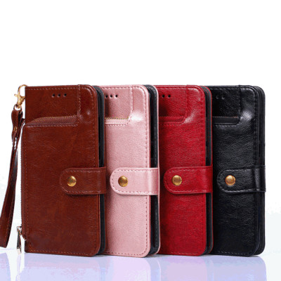 Flip Zipper eather Wallet Phone Case For Tecno Pop 10 Pova Camon 50 40 Spark Go