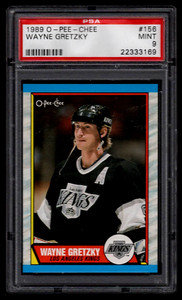 WAYNE GRETZKY 1989 O-PEE-CHEE  HOCKEY CARD #156 PSA 9 MINT HOF LA KINGS .