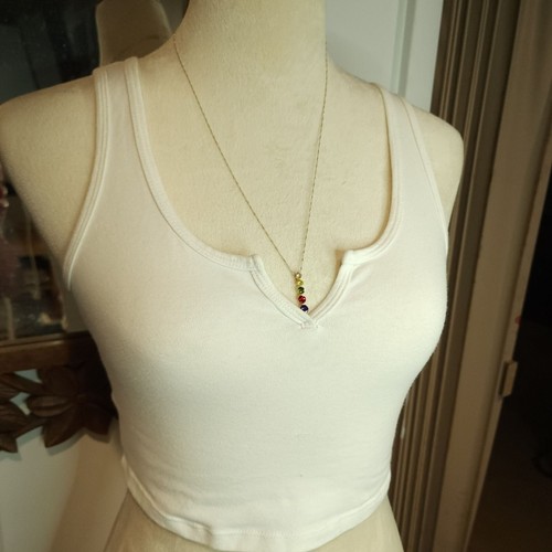 Collar Italiano Arco Iris Circonita Cúbica Colgante 24" Chapado en Oro Plata de Ley - Imagen 14 de 14