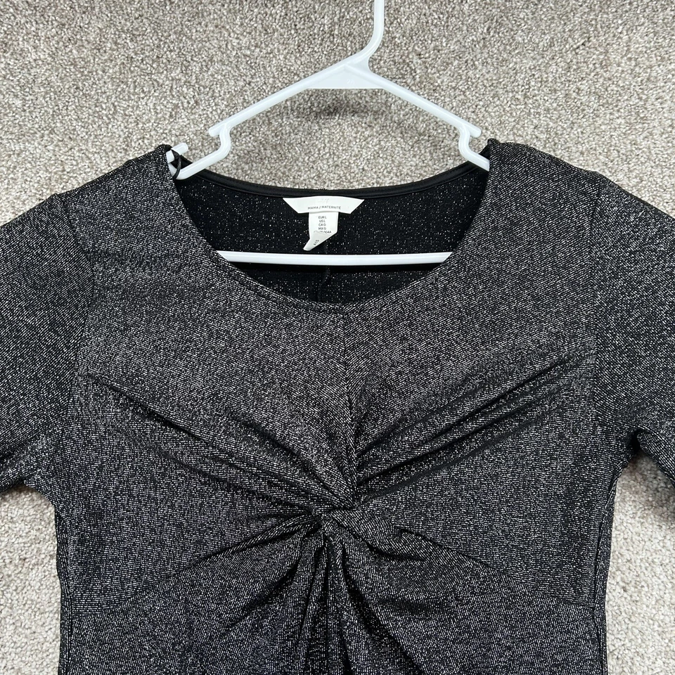 H & M Mama Women's Maternity Sweater Size Large Black Metallic Long Sleeve - Image 2 of 4