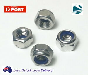 Qty 50 M3 M4 M5 M6 M8 Stainless Steel 304 A2 Hex Nyloc Nut Nylon Lock Nuts