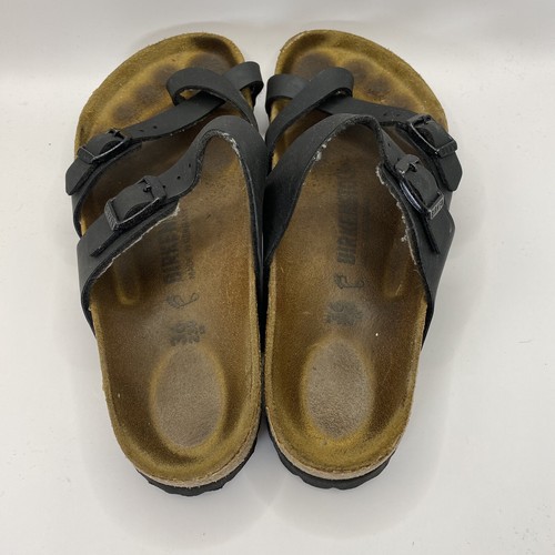 Birkenstock Mayari Birko Flor Black Leather Sandals Womens Sz EU 36 US W5 - Picture 7 of 12