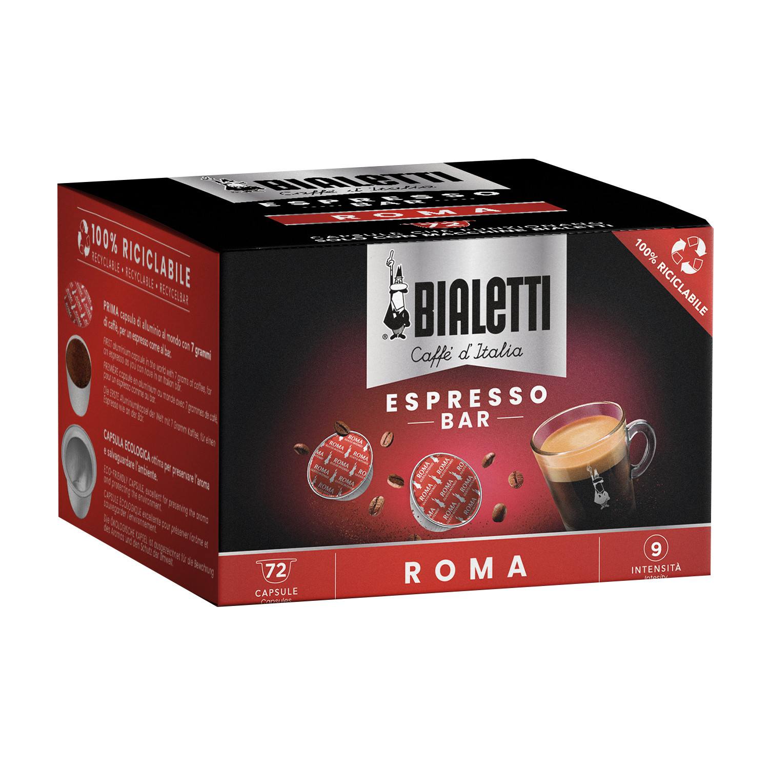 72 Capsule Bialetti Caffè Roma per Macchine Bialetti