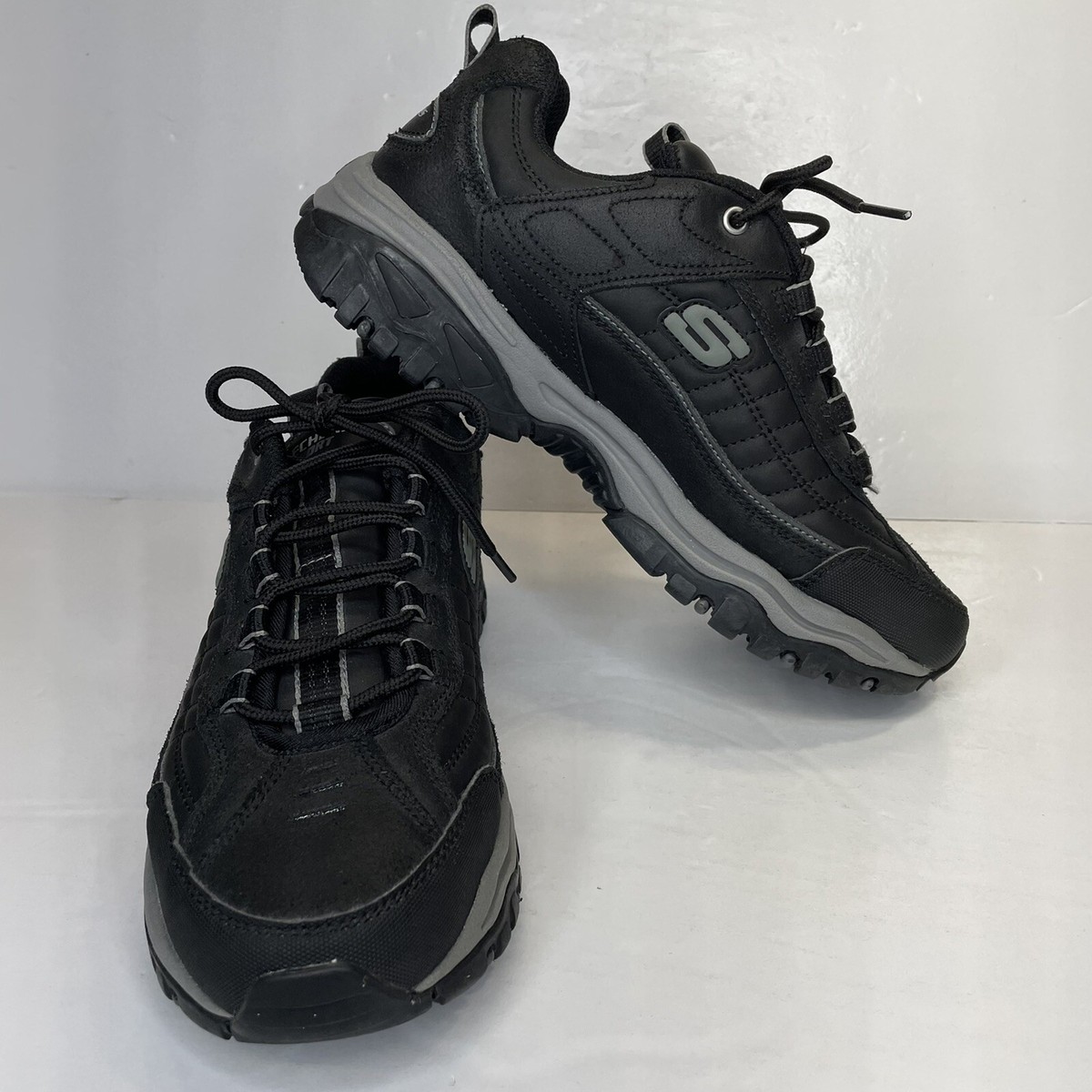 Skechers Sport Hiking Shoes Men’s SN 50172 Black Leather Synthetic Size  US