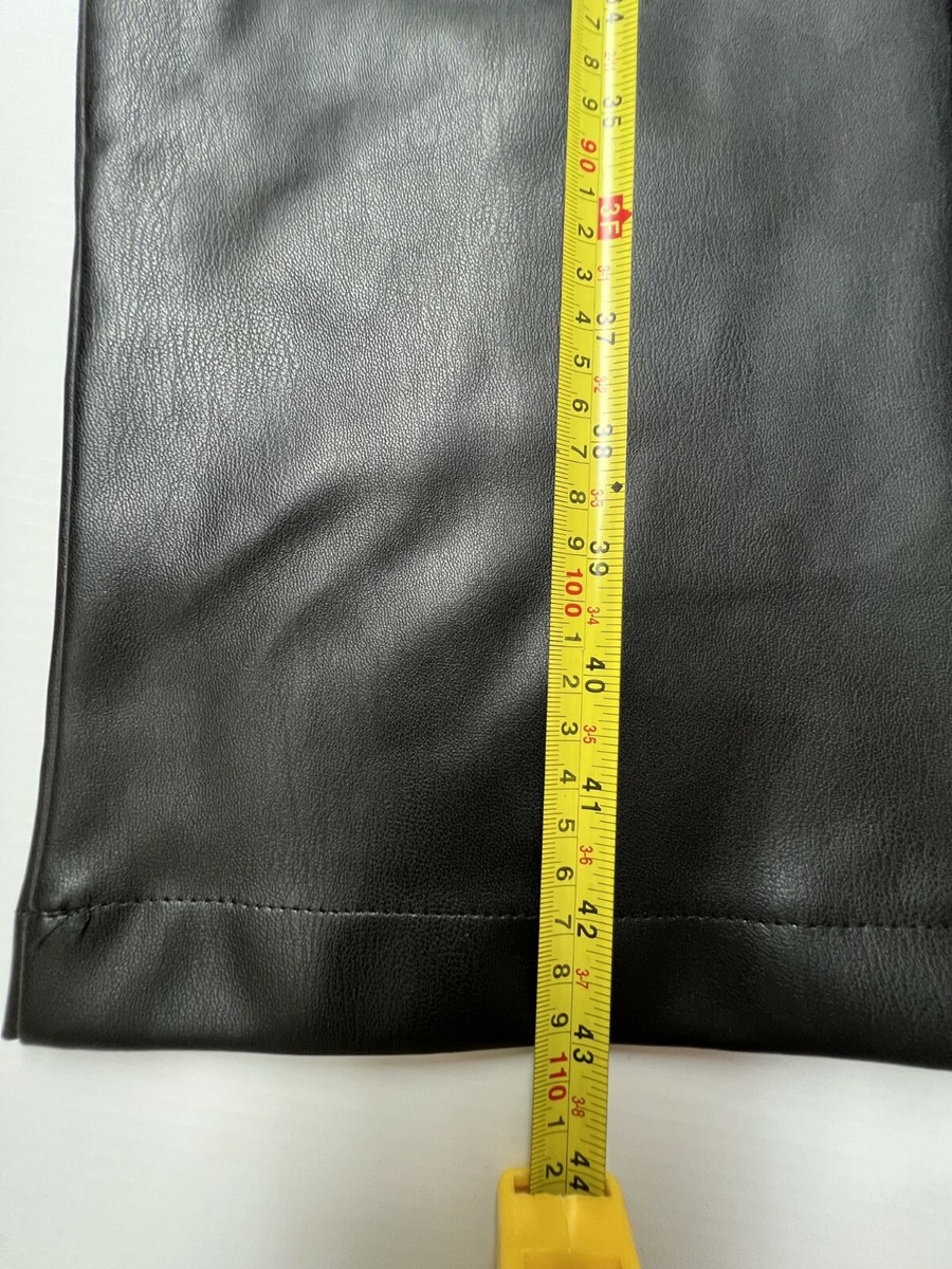Zara Black Straight Leg Faux Leather Pants M 42.5 legth 14.5 Zara Black Straight Leg Faux Leather Pants M 42.5 legth 14.5