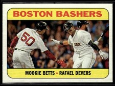 2018 Topps Heritage Combo Cards Boston Bashers (Rafael Devers/Mookie Betts)