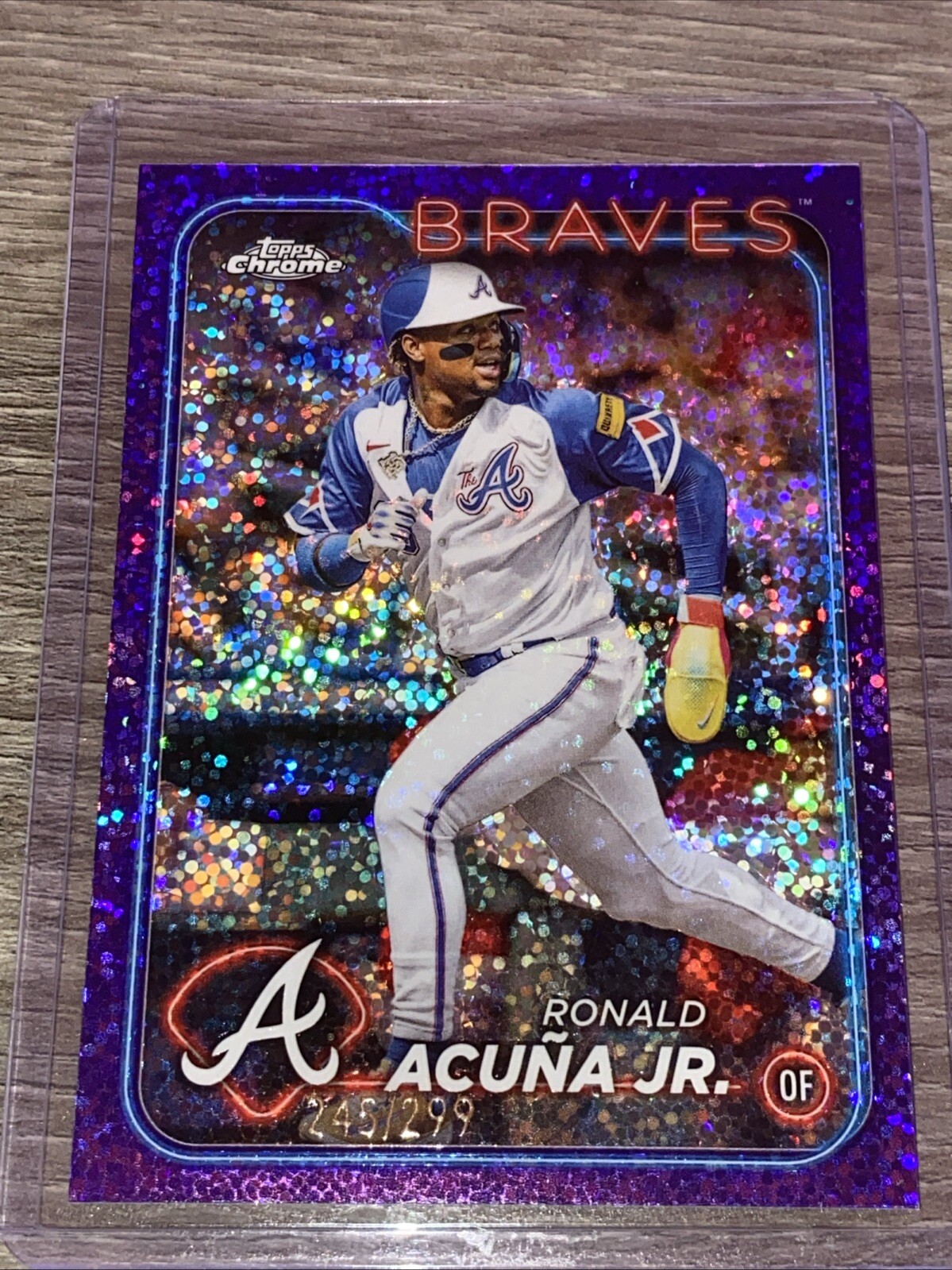 2024 Topps Chrome Ronald Acuna Jr. Purple Speckle Refractor /299 #250 MVP
