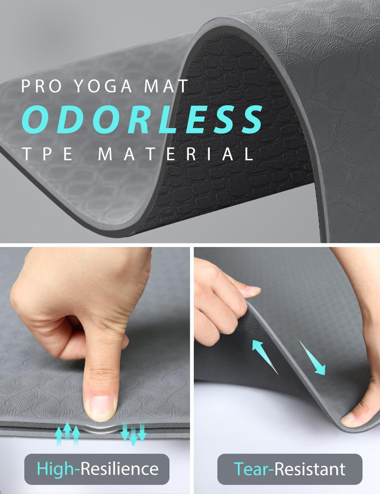 Extra Wide 72x32 Inch Non-Slip Double-Sided 7mm Thick Yoga Mat