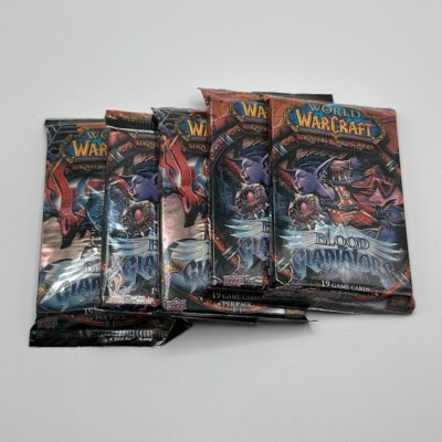  World Of Warcraft Blood Of Gladiators 5 Booster Pack LOT For Card Game WOW 