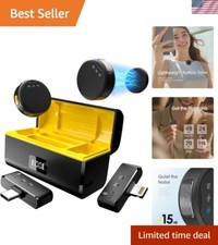 Wireless Lavalier Microphone for iPhone/Android with Lightning/USB C2 TX 2 RX...