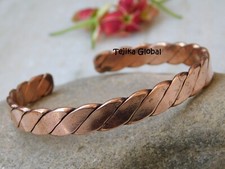Solid Copper Wrapped Magnetic Bracelet Men Women Energy Pain bangle Jewellery,