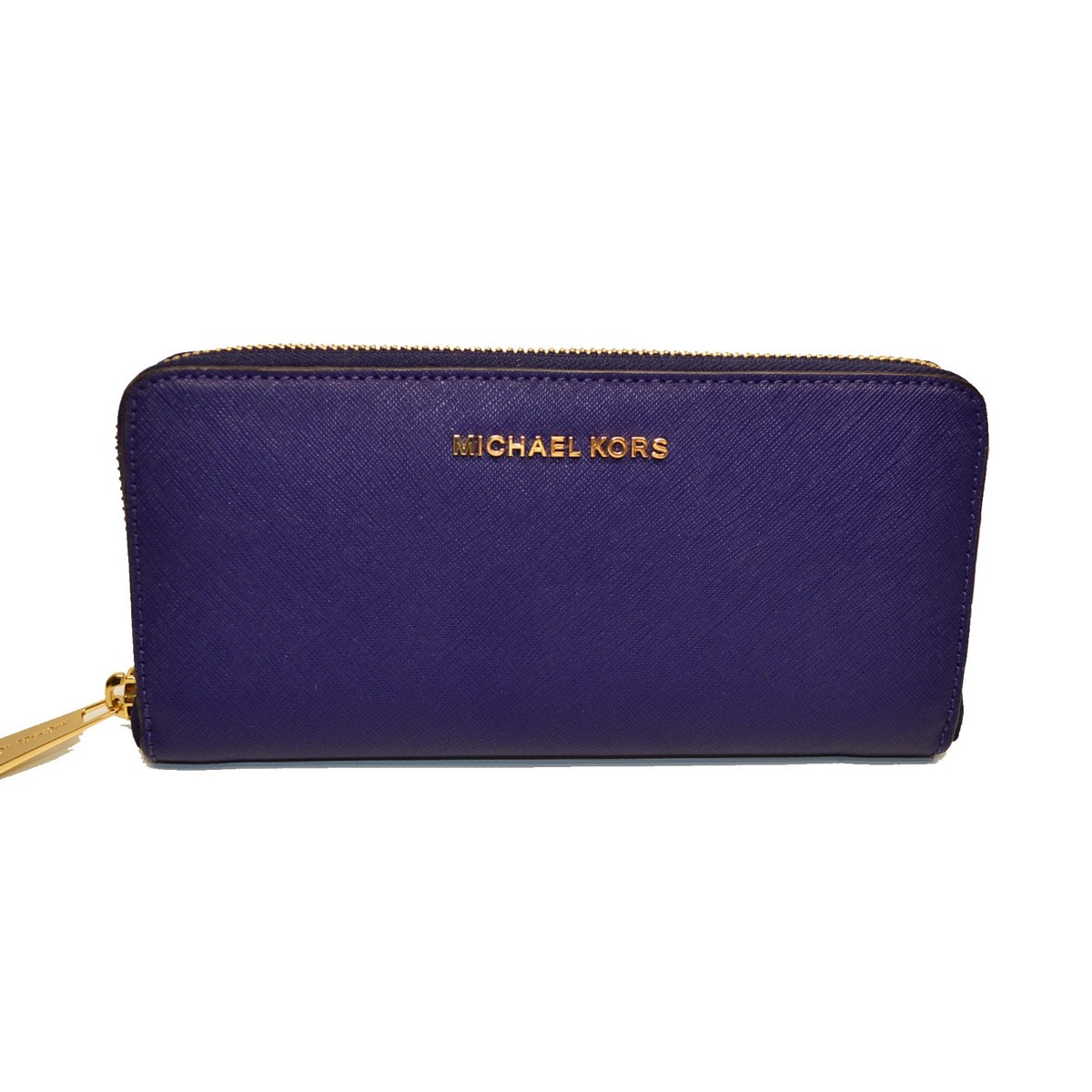 Michael Kors Jet Set Travel Zip Around Wallet Clutch Blueberry