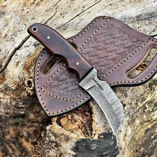 Custom Handmade 1095 steel 7'' Hawkbill fixed blade Damascus steel Knife Elec...