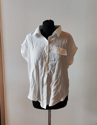 Trendy Damen Bluse SHEIN Emery Rose Hemd weiß zum Knoten Frühling/Sommer Gr. L