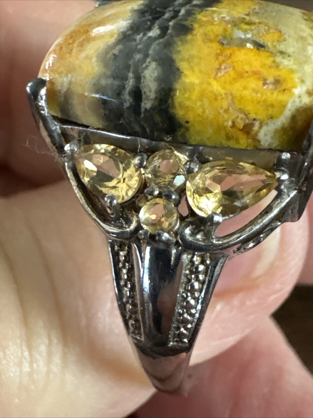 Bumblebee Jasper Sterling Silver Southwestern Rin… - image 17