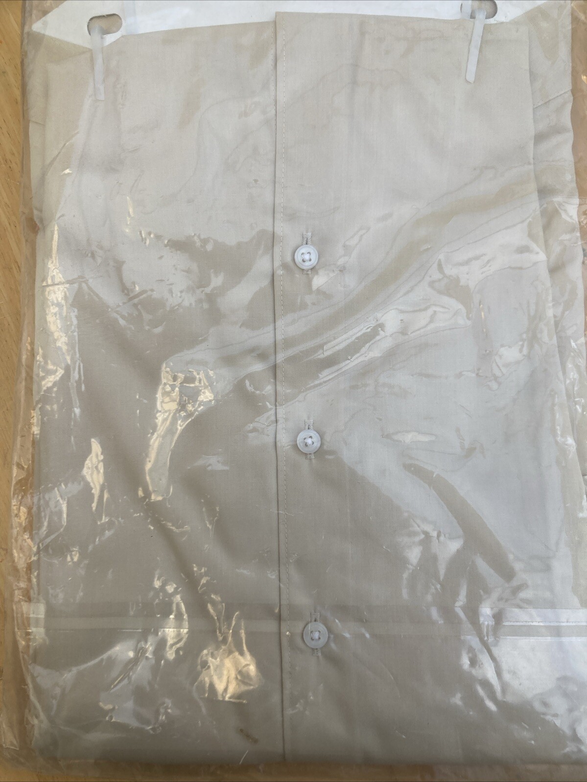 FILA Camicia The Savile Row Company beige 100% cotone taglia 14 pollici nuova con etichetta