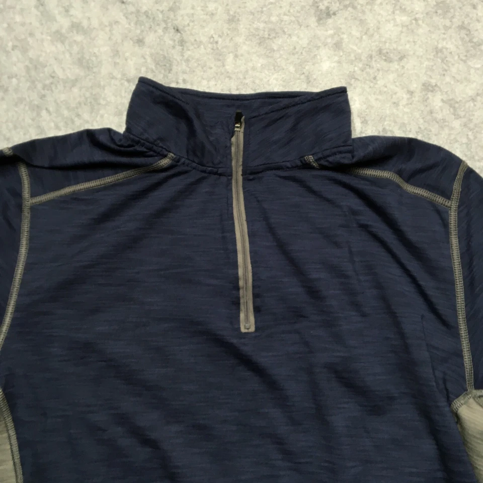 Club Ride Cycling 1/4 Zip Mens Large L Blue Pullover Performance Stretch Pockets - Image 3 of 4