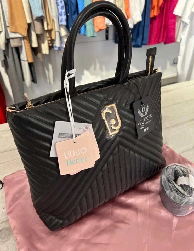 LIU-JO Bolso de Mano Negro Ceremonias Noche Eventos Nuevo Etiqueta Original Foto 3 de 4