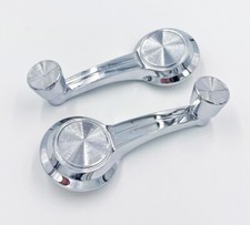 65-66 Gm A-body Chrome Inside Door Window Crank Handle Set Pair Gto Chevelle