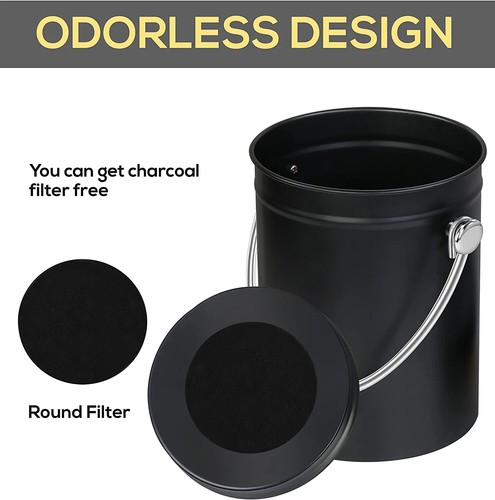 Compost Bin with Lid and 1.3 Gallon Compose Spare Charcoal Filter Utopia Kitchen - Afbeelding 12 van 62