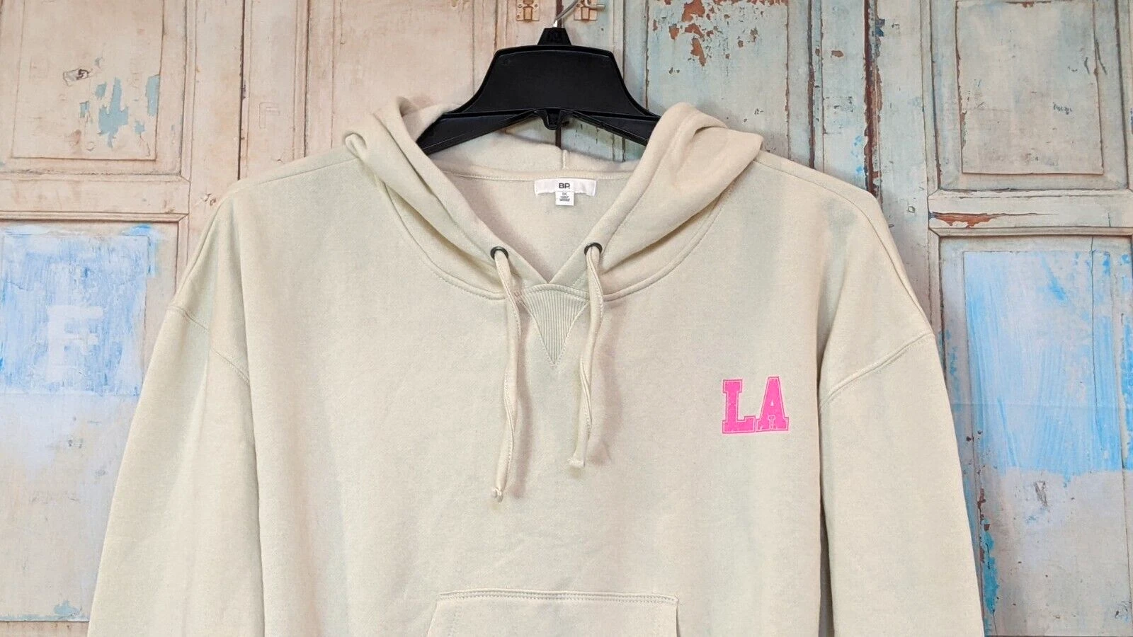 OFF WHITE Felpa con cappuccio pullover manica lunga BP donna taglia 1X bianco sporco con coulisse