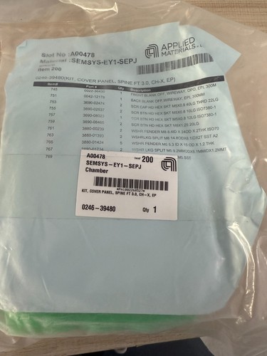 Applied Materials AMAT 0246-39480 KIT, ABDECKPLATTE, SPINE FT3.0, CH-X, EP, NEU