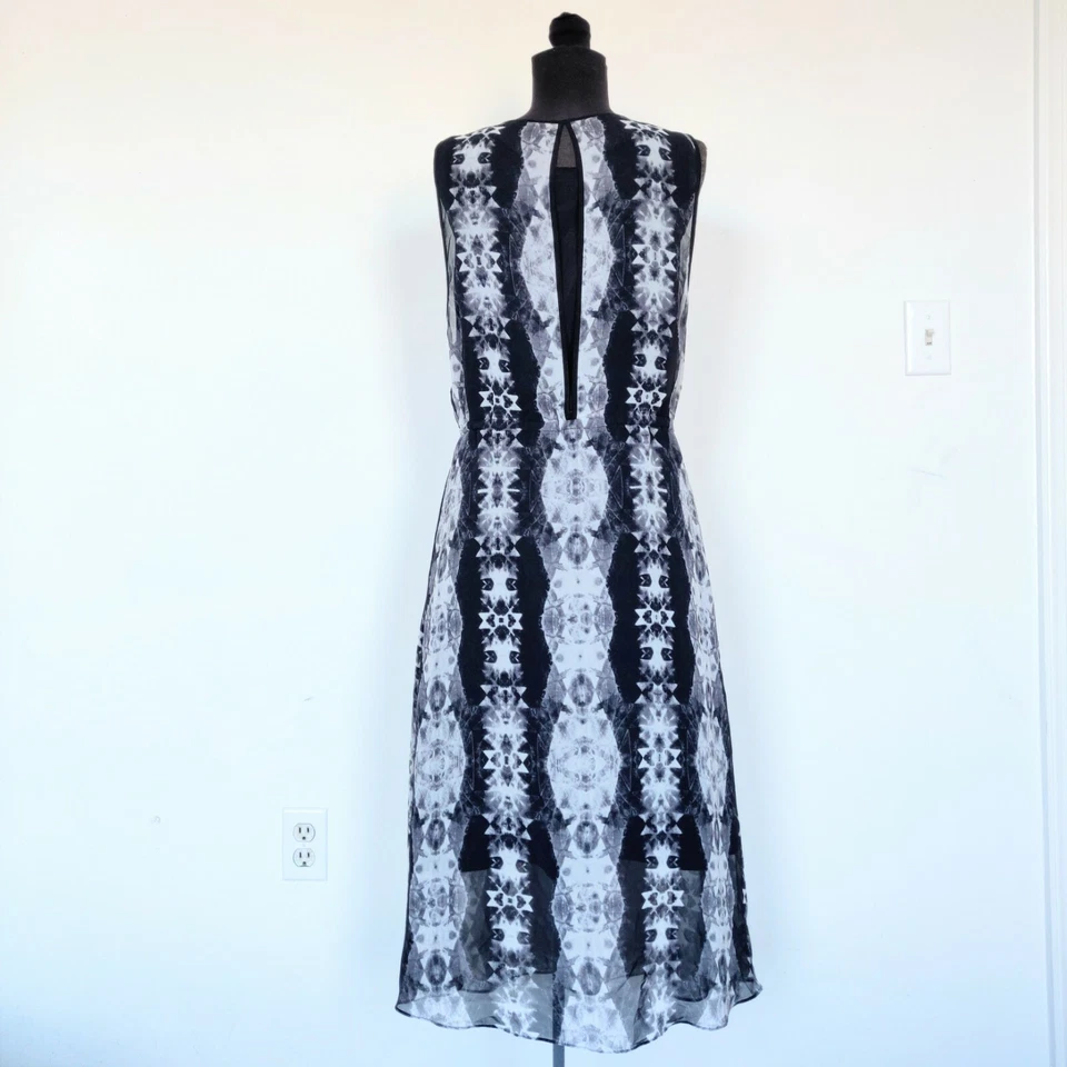 Vestido Kenneth Cole forrado transparente sin mangas corbata XS Foto 4 de 4