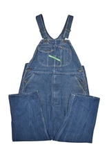 Vintage Key Imperial Overalls Mens 38x27 Dark Wash Denim Bibs Carpenter Workwear