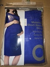 Time & Tru Maternity Dress Short Sleeve Ruched Sides Semi Fitted Size XL (16-18)