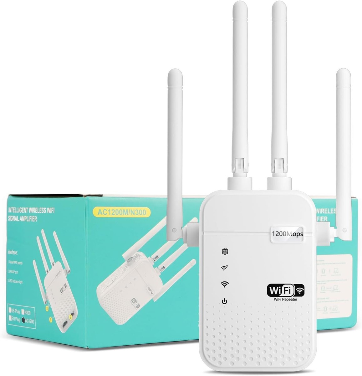 WiFi Extender Signal Booster Repeater for Home Cover Up to