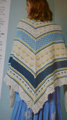 Strickanleitung für atemberaubendes Tuch in 5 Farben von D.K.- Größe 44 x 34ins