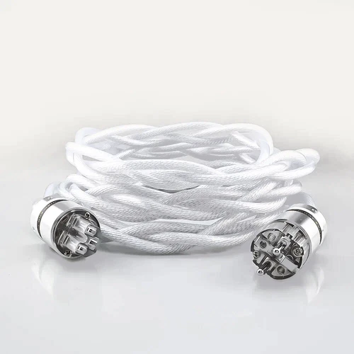 HIFI US AU EU Schuko AC Power Cable 8N Pure Copper Silver Plated OCC Supply - Picture 2 of 10