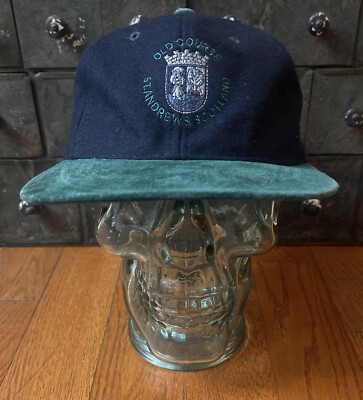 Vintage Old Course St Andrews Scotland Hat Cap Strapback Golf Wool Green Blue