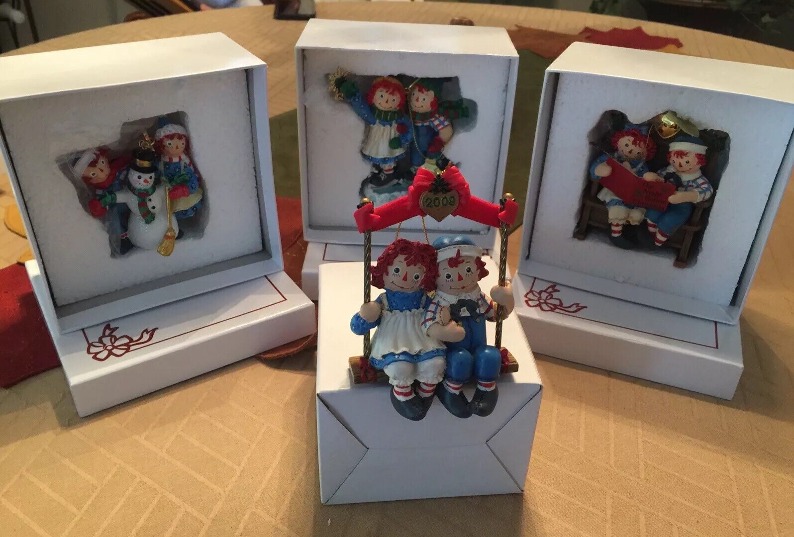 Lot of 4 Raggedy Ann & Andy Christmas Tree Ornament Danbury Mint eBay