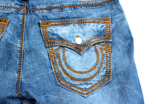Pantalones Cortos True Religion Para Hombre 42 Mega T Costuras en Contraste Solapa Corte Denim - Imagen 2 de 12