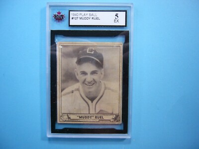 1940 PLAY BALL GUM INC. MLB BASEBALL CARD #127 MUDDY RUEL KSA 5 EX NICE!! '40 GL
