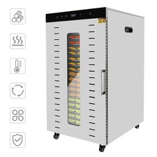20 Tray Food Dehydrator Stainless Fruit Meat Jerky Dryer Blower Commercial 1700W