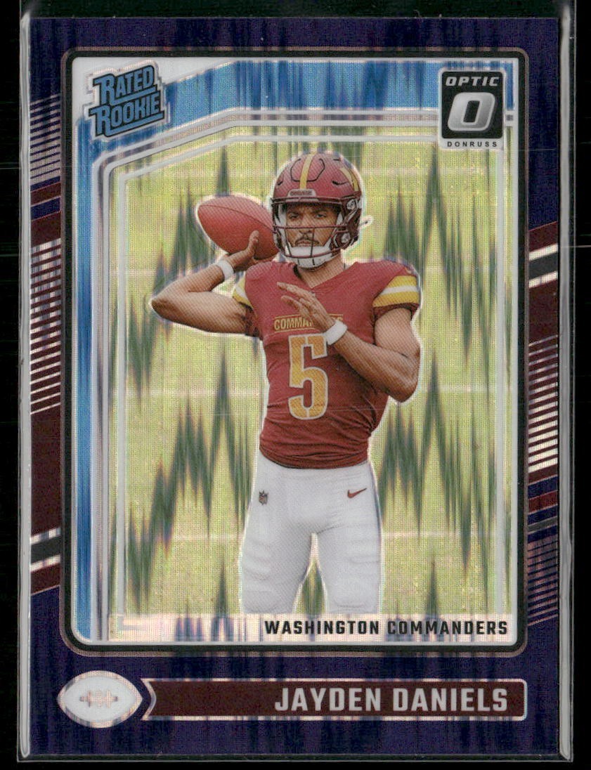 2024 Panini Donruss Optic #248 Jayden Daniels Rookie RC Purple Shock Prizm