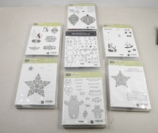 Stampin Up Whimsical Christmas Stamp Set Lot Of 7 Santa Snowman Trees Holiday