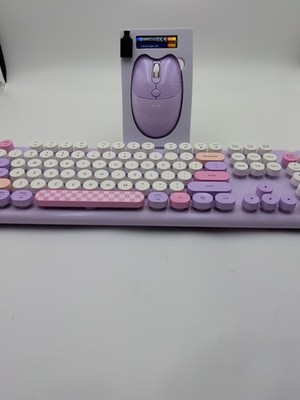 Geezer Zero Purple Cat Themed Wireless Keyboard & Mouse