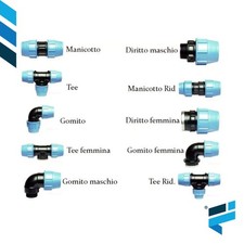 RACCORDO POLIETILENE A COMPRESSIONE PER TUBO POLIETILENE DIAMETRO ø 20,25,32,40