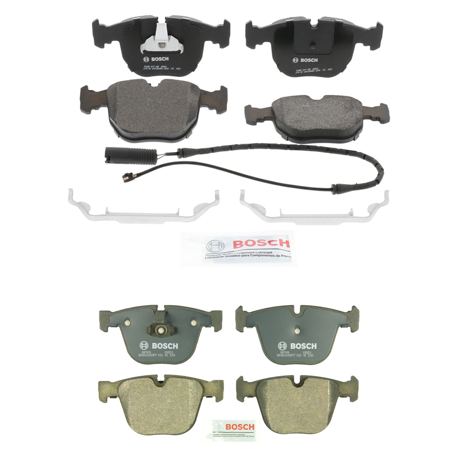 Bosch Front and Rear Semi-Metallic Pad Set Kit For Bentley Continental