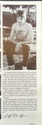 Jeff Buckley 1984 Senior Year Loara High School Yearbook Guitar