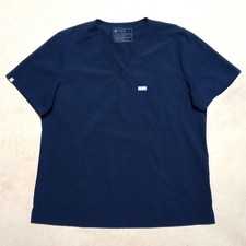 Figs Technical Collection Scrub Top Navy Blue Size XXL Nurse Medical Pocket