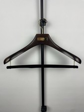 Tom Ford Brown Wood Genuine Suit Velvet Pant Bar Golden Plate Hanger