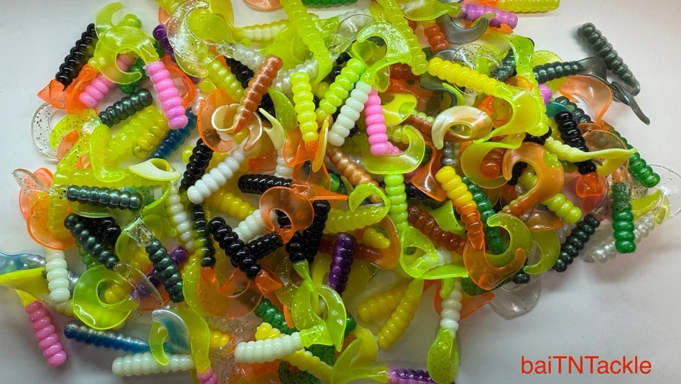 100pc PANFISH ASSORTMENT 1" to 2" SOFT PLASTIC BAITS Crappie Fishing Lures Trout - Image 4 of 4