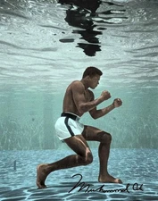 Muhammad ali underwater iconic 8x10 11x14 Photo Reprint The Goat greatest 1968