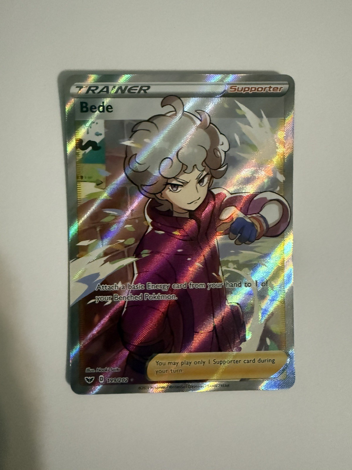 Bede 199/202 Full Art Ultra Rare SWSH01: Sword & Shield Base Set Pokemon TCG NM