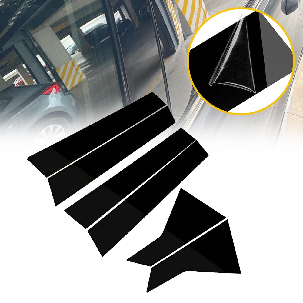 6Pcs For 2022 Honda Civic Door Pillar Trim Post Gloss Black Car Auto Accessories